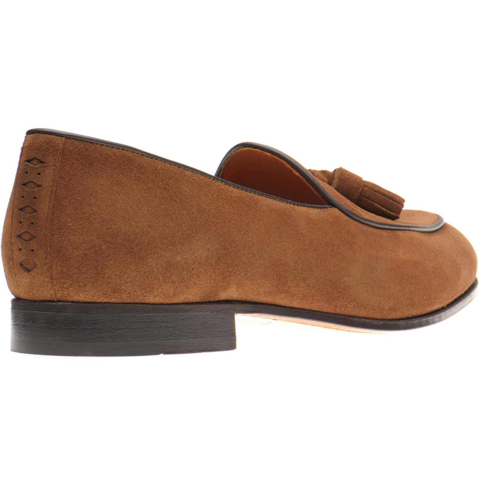Wildsmith Model 88 mens tasselled loafers in tobacco suede - Image 4
