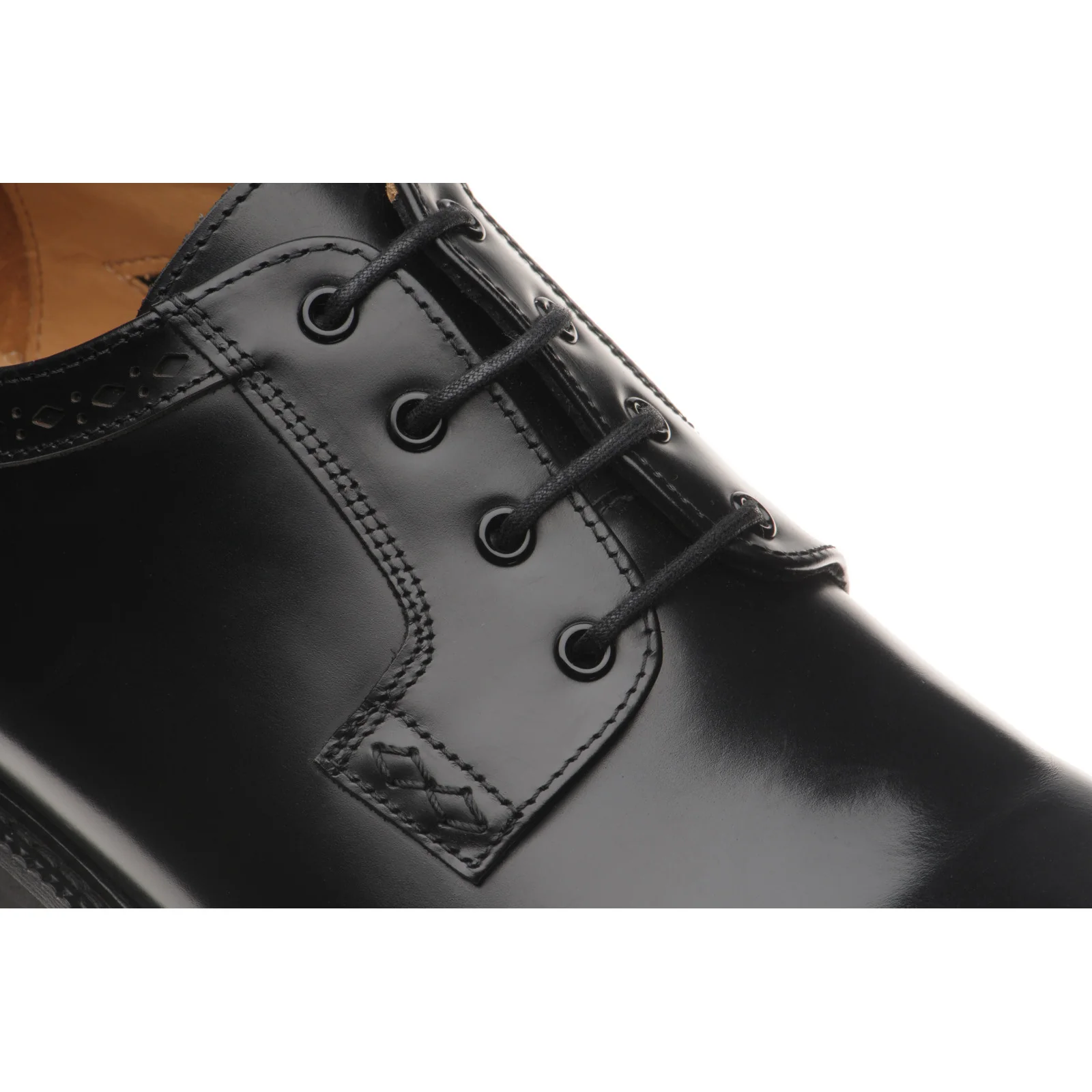 Wildsmith Model 91 mens rubber-soled Derby shoes in black polished - Image 5