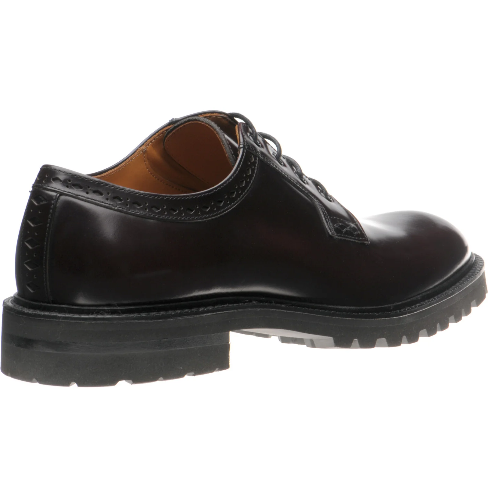 Wildsmith Model 91 mens rubber-soled Derby shoes in burgundy polished - Image 4