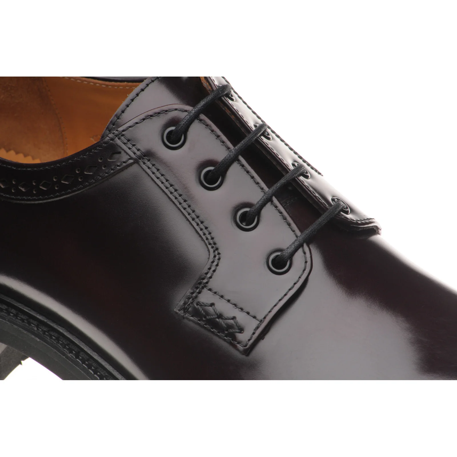 Wildsmith Model 91 mens rubber-soled Derby shoes in burgundy polished - Image 5