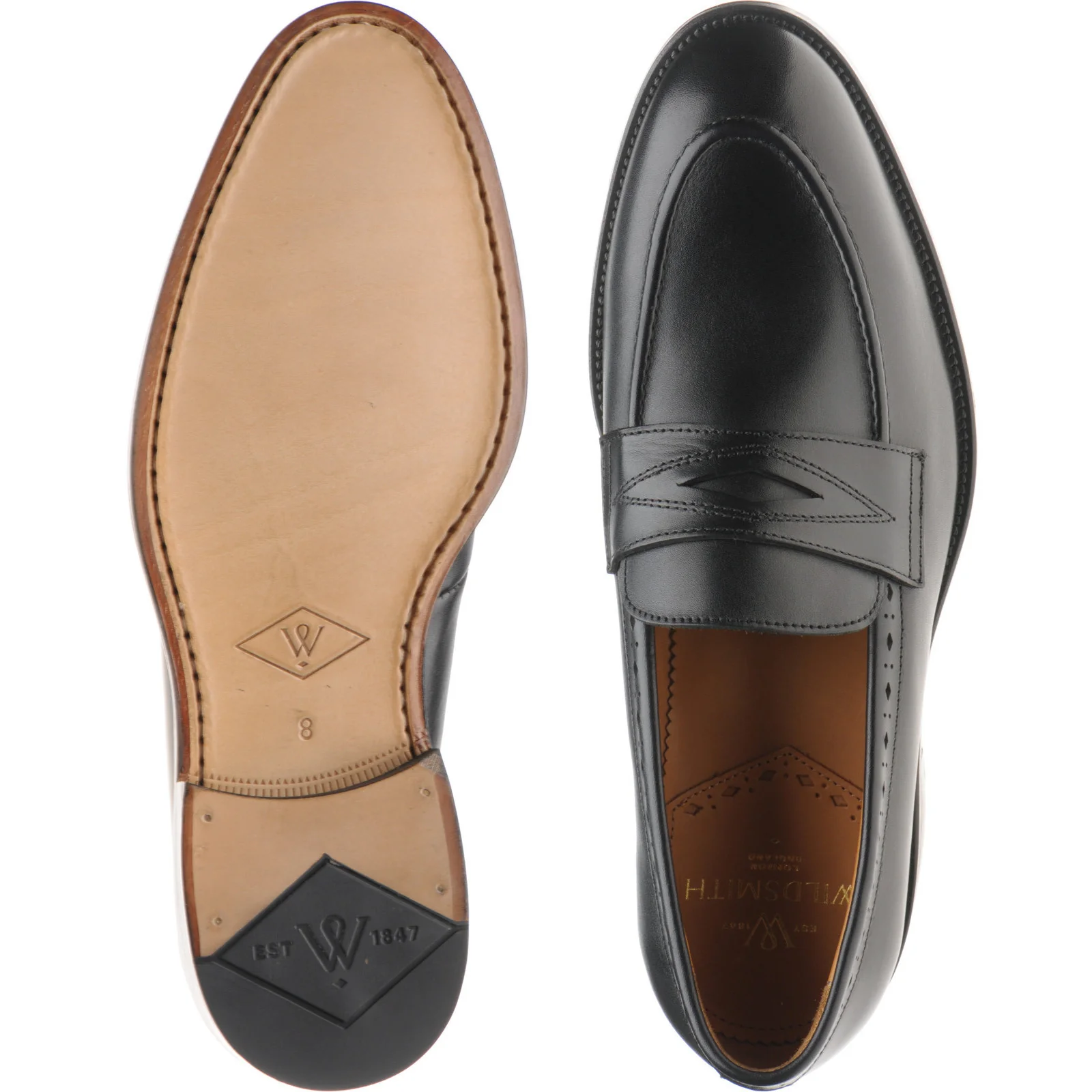 Wildsmith Model 98 mens loafers in black calf - Image 3
