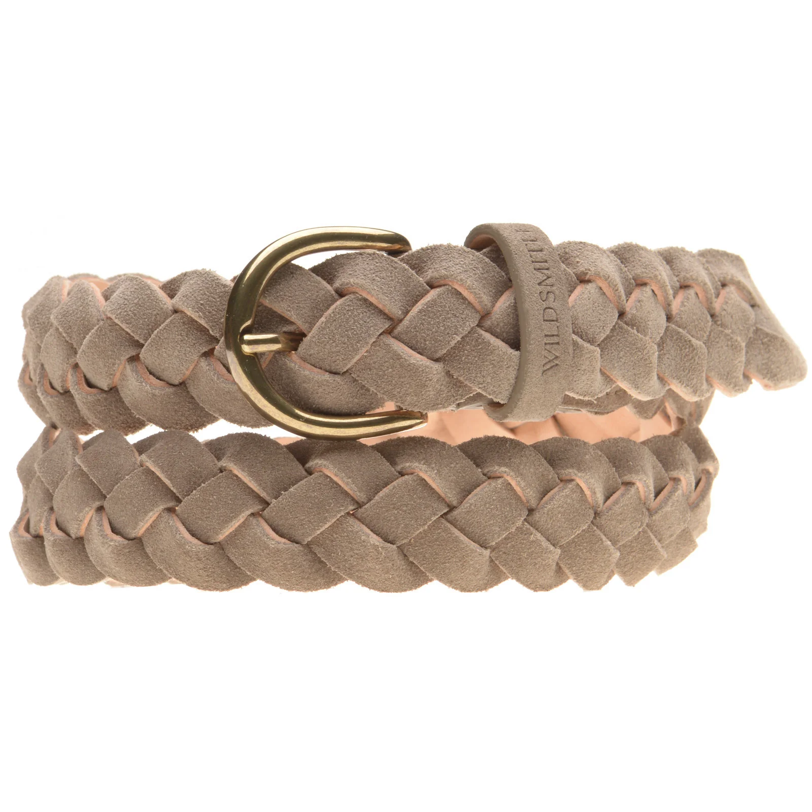 Wildsmith Braided Belt in taupe suede